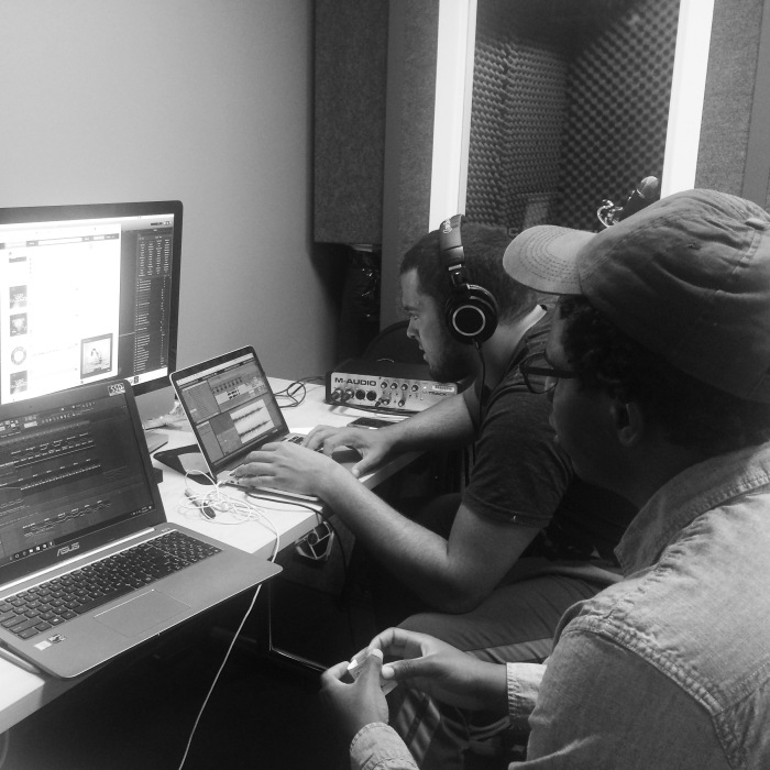 Mark and Ayobami in studio