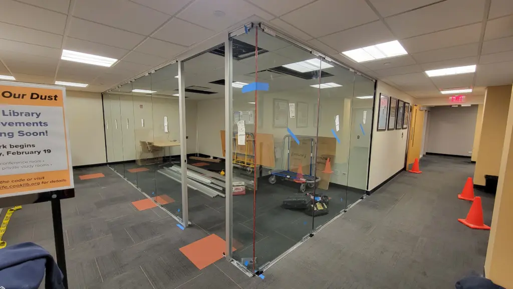 photo of the glass conference room walls