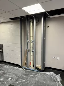 electrical work in the new study room area