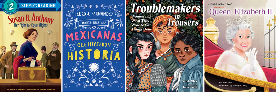 four children's book covers
