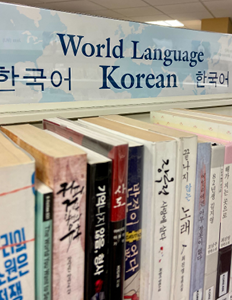 image of the Korean language book shelf