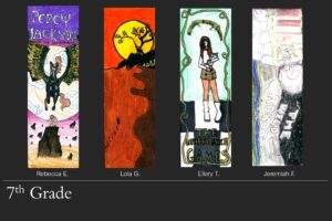 Image of four bookmarks designed by children