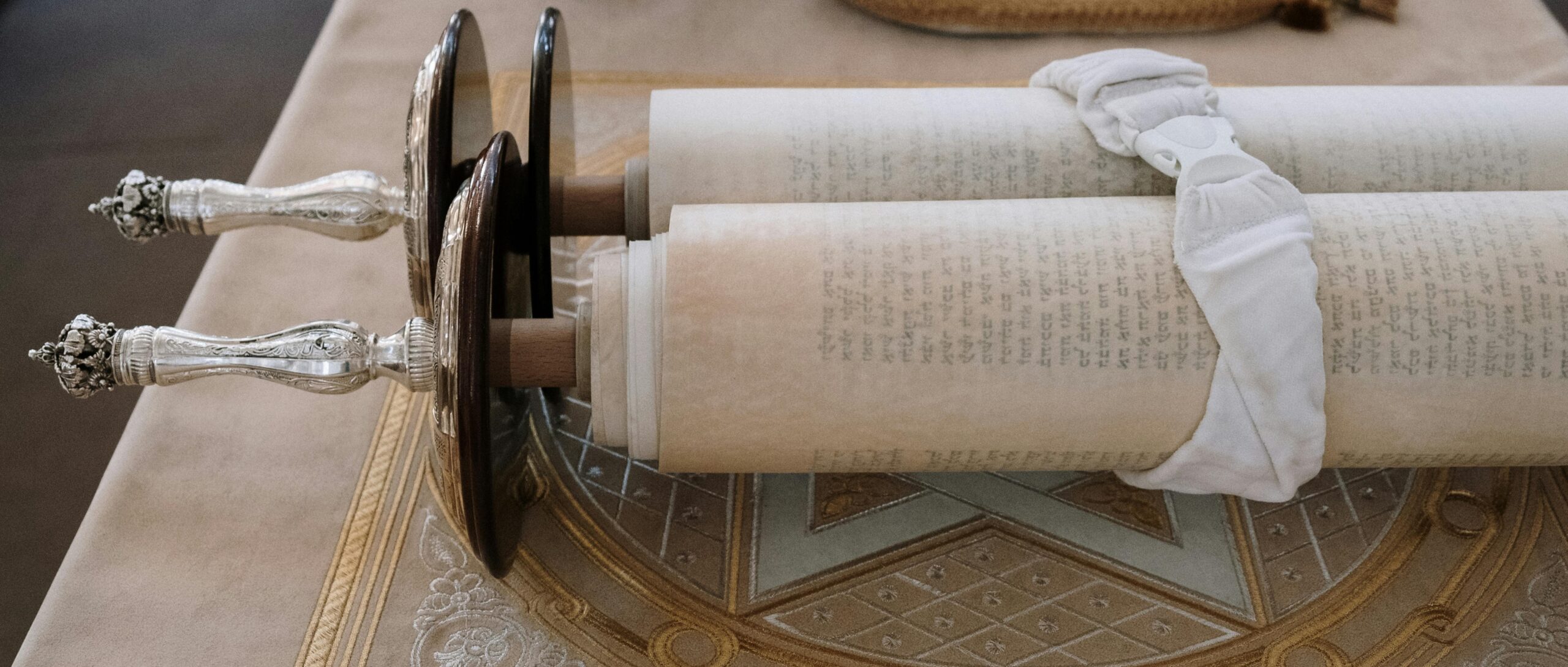 Jewish Scrolls on a Table