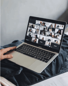 Person Watching a Webinar on a Laptop
