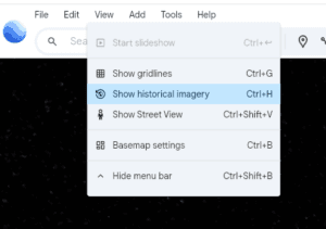 Google Earth View Menu