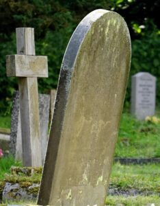 Old Graves Leaning in a Cemetery