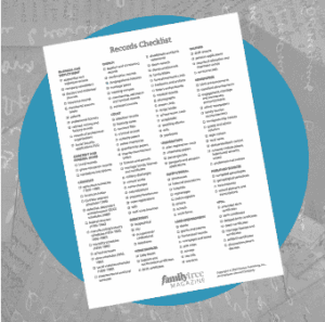 Genealogy Records Checklist