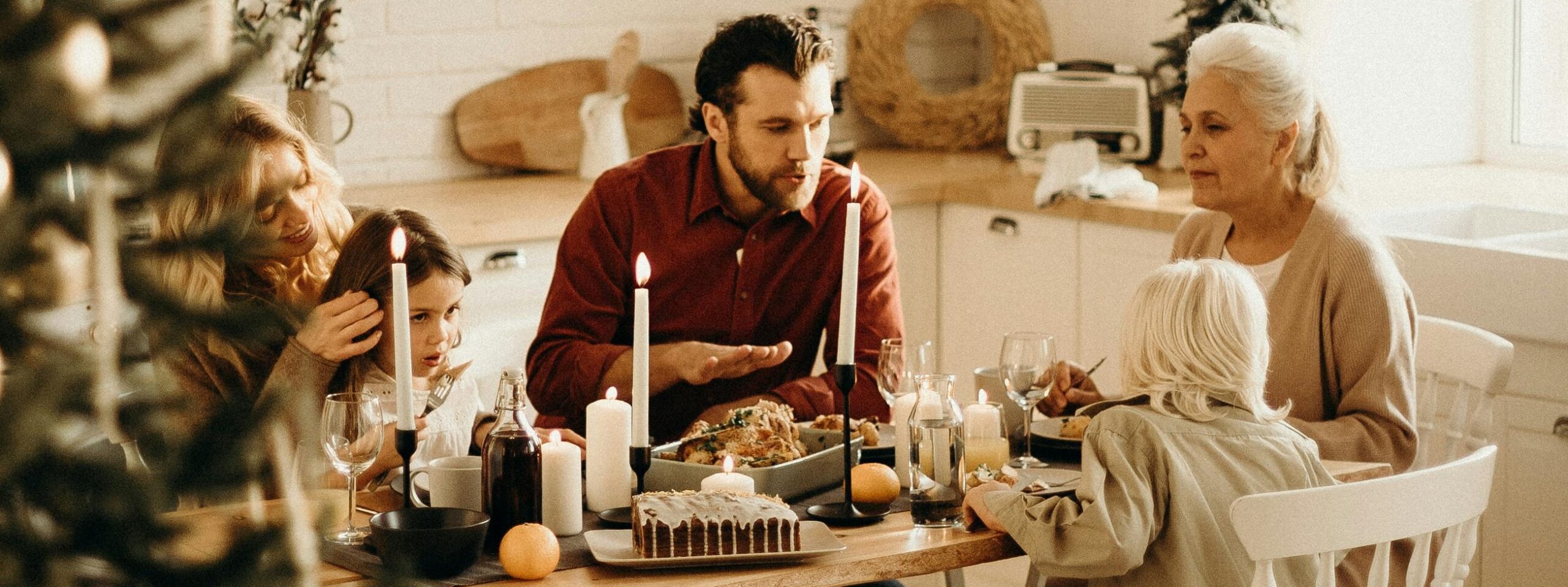 Family Gathering around a Holiday Meal